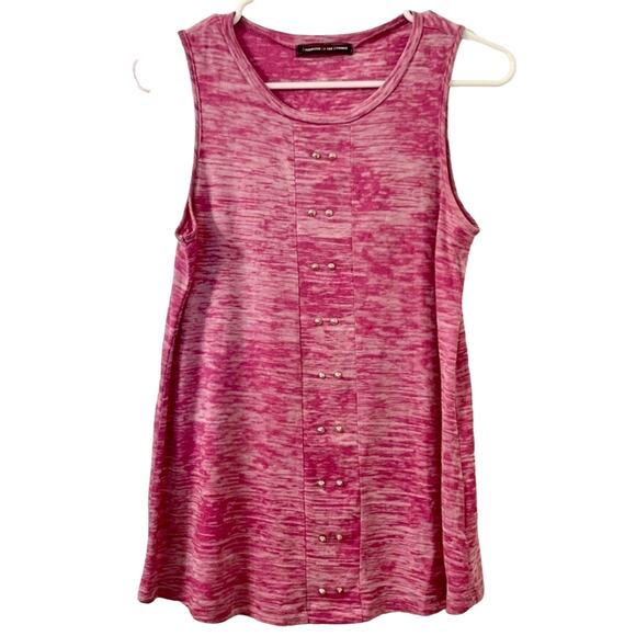 Vintage Y2K 𝅺Happening In The Present Pink  Studded Candy Tank Size Small - Picture 1 of 7